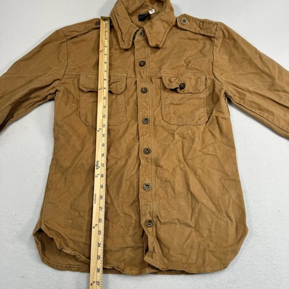 Robert Bruce Point Collar Button Down Shirt Mens Size M Tan Textured - Picture 7 of 10